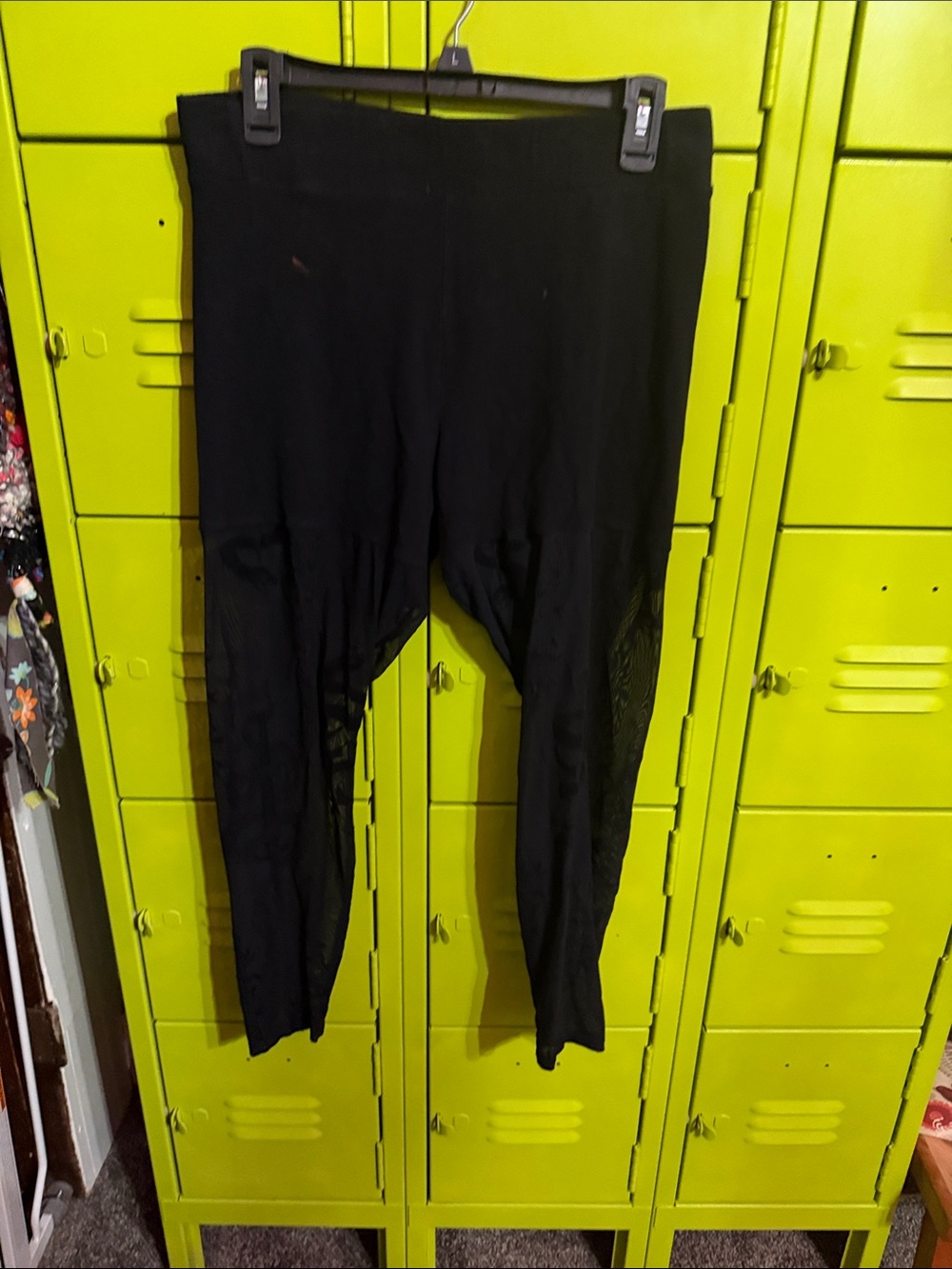 torrid Black Leggings with Sheer Mesh Insets